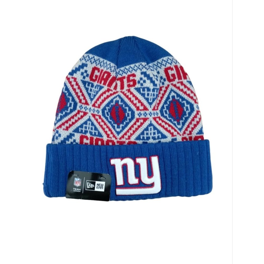 🆕NEW ERA NY Blue Geometric Logo Acrylic Beanie NWT - Picture 1 of 4
